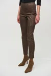 Joseph Ribkoff Foiled Animal Classic Slim Denim Pants In Brown In Brown