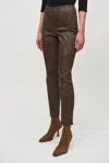 Joseph Ribkoff Foiled Animal Classic Slim Denim Pants In Brown In Brown