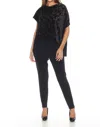Joseph Ribkoff Foiled Animal Print Velvet Jumpsuit In Black/gold