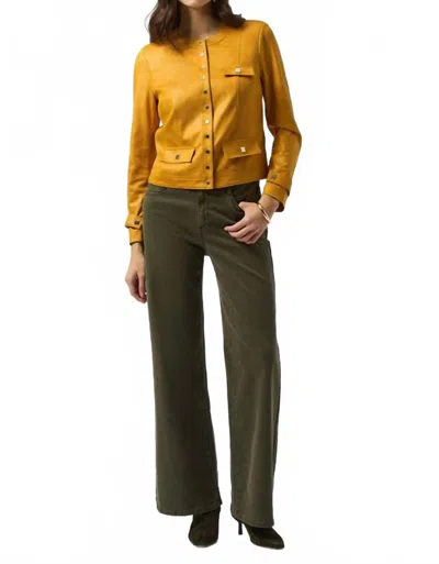 Joseph Ribkoff Foiled Faux Suede Jacket In Medallion In Multi