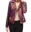 Joseph Ribkoff Foiled Print Faux Suede Jacket In Multicolor In Multi