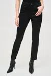 Joseph Ribkoff Foiled Slim Ankle Jean In Black Denim In Black