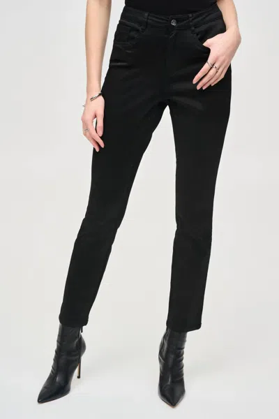 Joseph Ribkoff Foiled Slim Ankle Jean In Black Denim