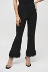 Joseph Ribkoff Silky Knit And Novelty Flared Pants In Black In Black