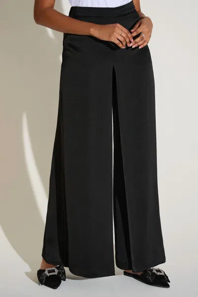 Joseph Ribkoff Front Overlay Wide Leg Pants In Black