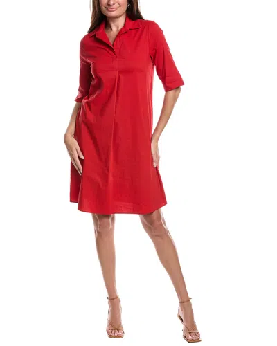 Joseph Ribkoff Front Pleat Polo Dress In Red