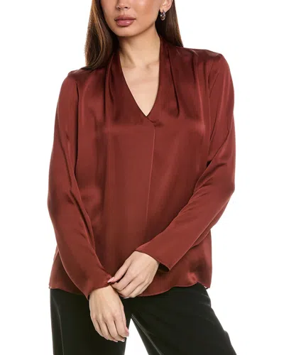 Joseph Ribkoff Front Pleat Top In Burgundy