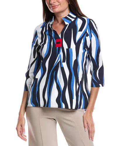 Joseph Ribkoff Front Pleat Top In Blue