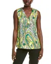 Joseph Ribkoff Front Pleat Top In Green