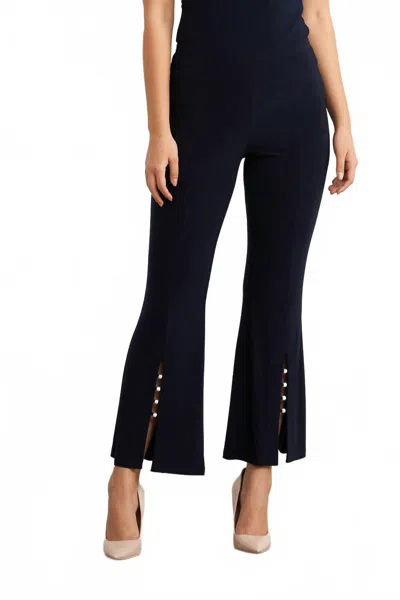 Joseph Ribkoff Front Slit Flare Pant In Midnight Blue
