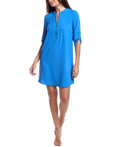 Joseph Ribkoff Front Zip Shift Dress In Blue