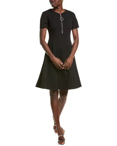 Joseph Ribkoff Front Zipper A-line Dress In Black