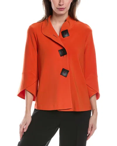 Joseph Ribkoff Funnel Neck Jacket In Orange