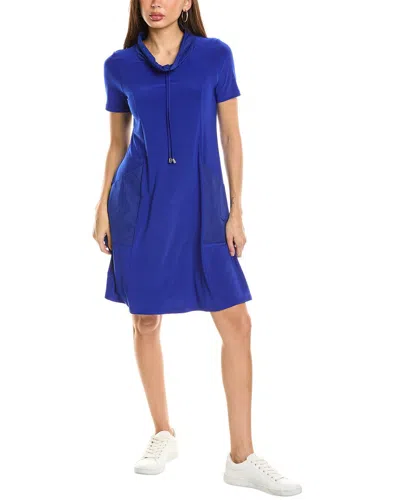 Joseph Ribkoff Funnel Neck T-shirt Dress In Blue