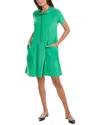 Joseph Ribkoff Cowl Neck Short Sleeve T-shirt Dress In Island Green In Green