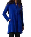 Joseph Ribkoff Fuzzy Button-down Long Coat In Royal Sapphire In Blue