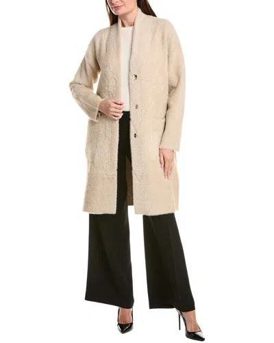 Joseph Ribkoff Fuzzy Eyelash Coat In Neutral