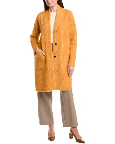 Joseph Ribkoff Fuzzy Eyelash Coat In Yellow