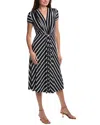 Joseph Ribkoff Gathered Front Midi Dress In Black
