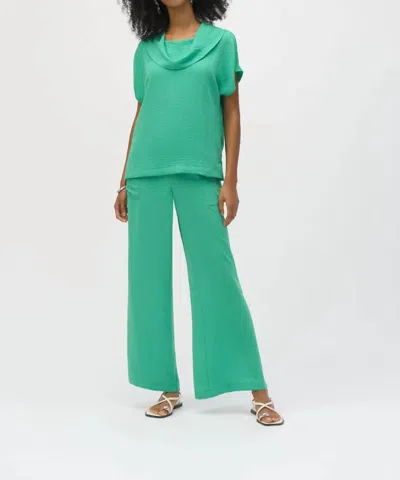 Joseph Ribkoff Gauze Cowl Neck Straight Top In Garden Green In Animal Print