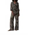 Joseph Ribkoff Gauze Wide-leg Pants In Tropical Print In Black