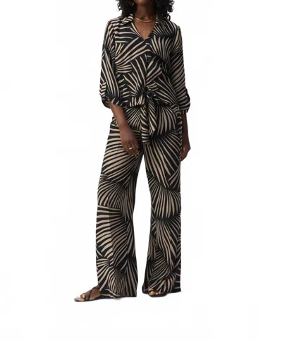 JOSEPH RIBKOFF GAUZE WIDE-LEG PANTS IN TROPICAL PRINT
