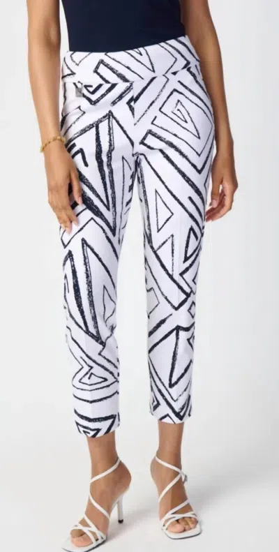 Joseph Ribkoff Geo Pants In Vanilla Midnight Blue In Multi