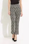 Joseph Ribkoff Geo Print Straight Leg Pant In Black /beige In Black