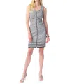 Joseph Ribkoff Geo Print Zip Front Dress In Vanilla/black In Multi