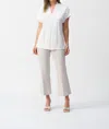 Joseph Ribkoff Geometric Jacquard Flared Pants In Grey / White