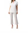 Joseph Ribkoff Geometric Jacquard Flared Pants In Grey / White In White