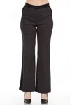 Joseph Ribkoff Geometric Jacquard Trouser In Black/brown In Black