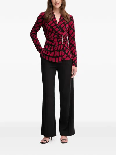 Joseph Ribkoff Geometric-pattern Blouse In Burgundy