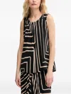 Joseph Ribkoff Geometric-pattern Sleeveless Top In Black