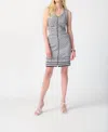 Joseph Ribkoff Geo Print Zip Front Dress In Vanilla/black