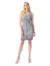 Joseph Ribkoff Geo Print Zip Front Dress In Vanilla/black In Multi