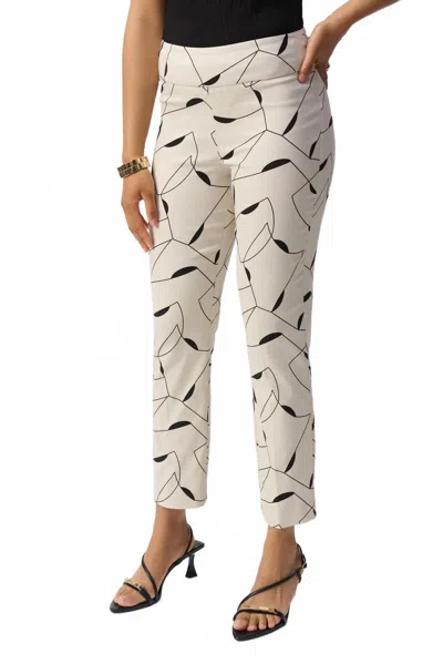 Joseph Ribkoff Geometric Print Straight Pants In Moonstone/black In Multi