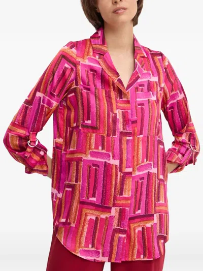 Joseph Ribkoff Geometric-print Top In Pink
