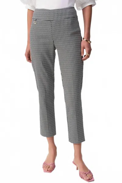Joseph Ribkoff Geometric Pull On Cropped Pants In White/black
