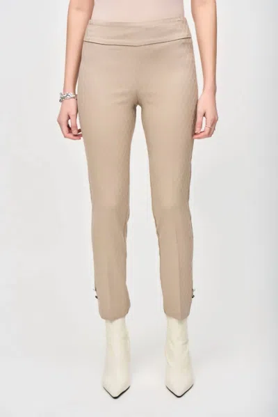 Joseph Ribkoff Geometric Textured Pull On Ankle Pant In Dune In Multi