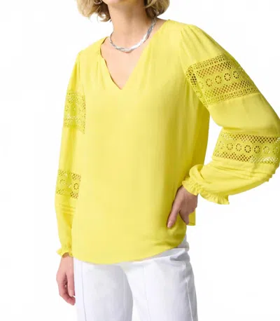 Joseph Ribkoff Georgette Puff Sleeve Top In Sunlight In Yellow