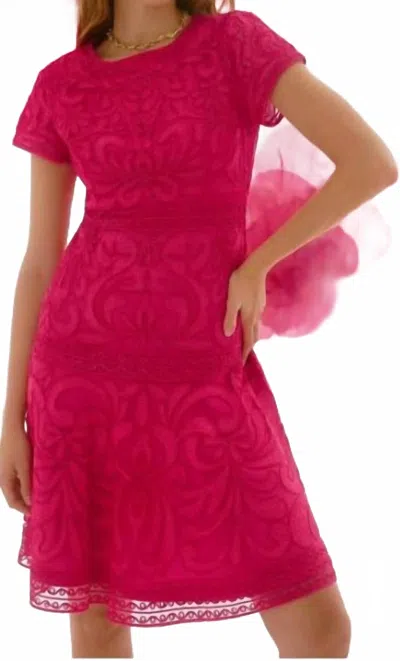 JOSEPH RIBKOFF GERANIUM EMBROIDERY DRESS