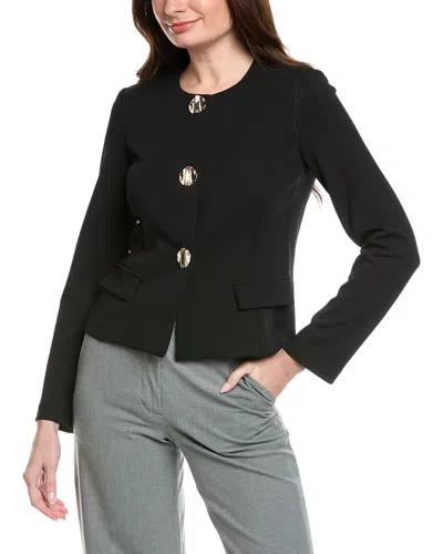 Joseph Ribkoff Gold Statement Button Jacket In Black