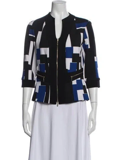 Pre-owned Joseph Ribkoff Graphic Print Jacket In Black