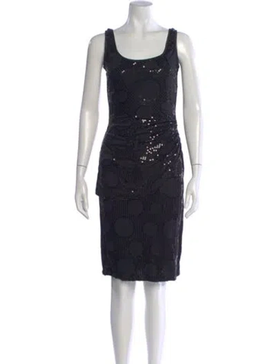 Pre-owned Joseph Ribkoff Graphic Print Knee-length Dress In Black