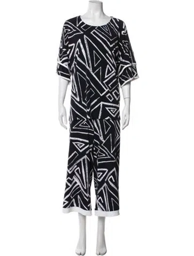 Pre-owned Joseph Ribkoff Graphic Print Pant Set In Blue