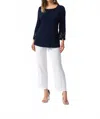 Joseph Ribkoff Grommet Accent Flared Tunic Top In Midnight Blue In Blue