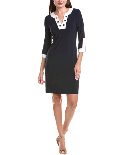 Joseph Ribkoff Grommet Shift Dress In Black