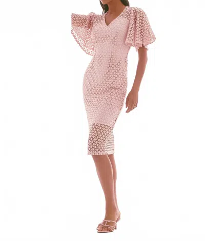 Joseph Ribkoff Guipure Lace Sheath Dress In Quartz In Pink