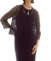 Joseph Ribkoff Guipure Lace Twin Set Jacket In Midnight Blue In Blue